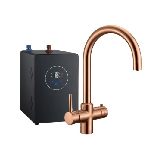 Multi-Tap Classic 3in1 Kokend Water Kraan Brushed Copper Gold - Rond